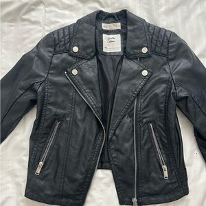 H&M girls leather jacket 10-11y